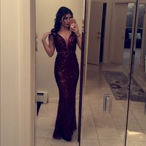 Beautiful Jovani Burgundy Dress
